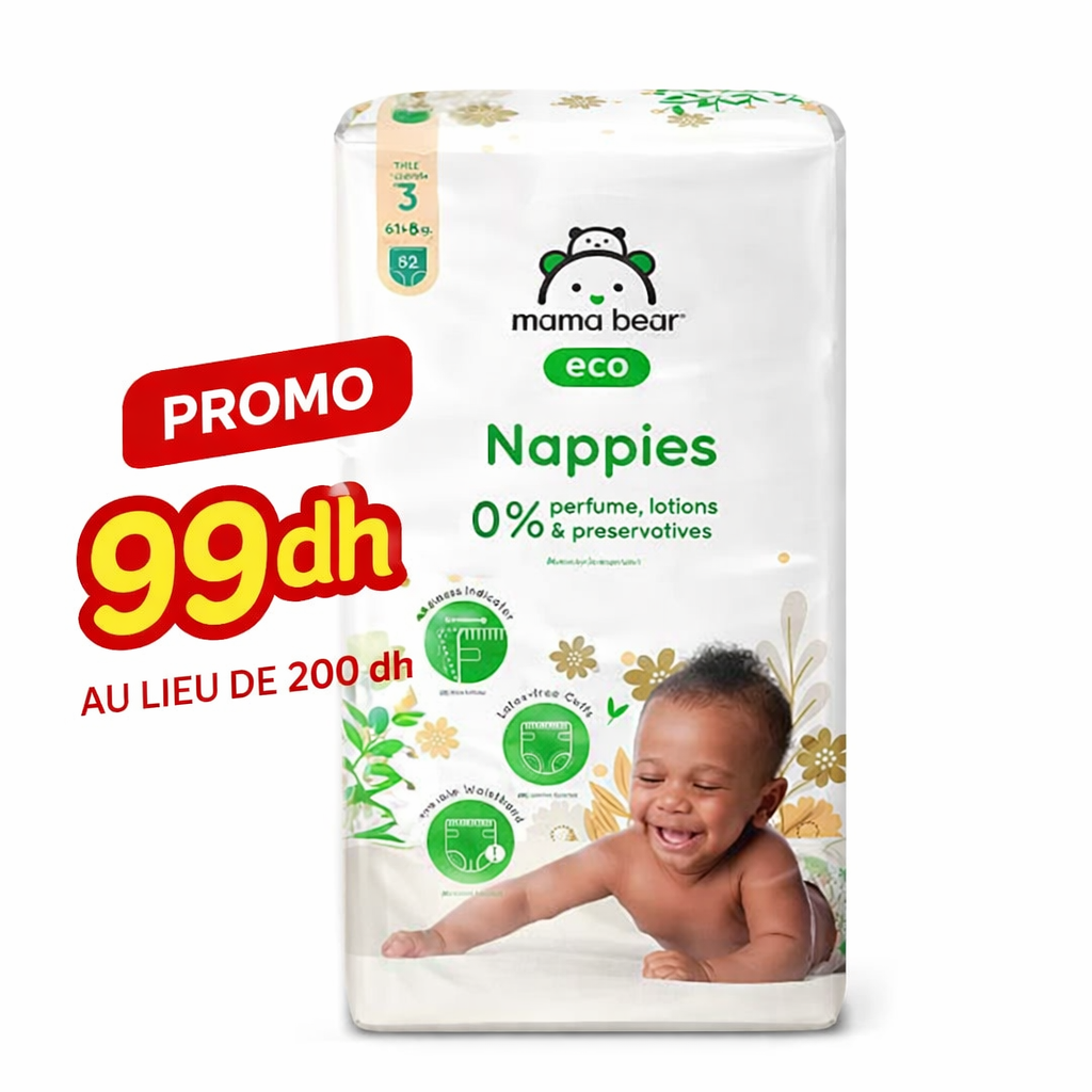 Mama Bear Couches Taille 3 (4–9 kg) – 34 Pièces