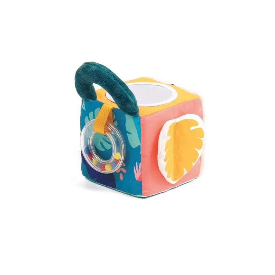 Ludi Cube en Tissu avec Feuille Sensorielle - Ludi - Jouets D'Éveil pour bébé Maroc -www.babyboss.ma