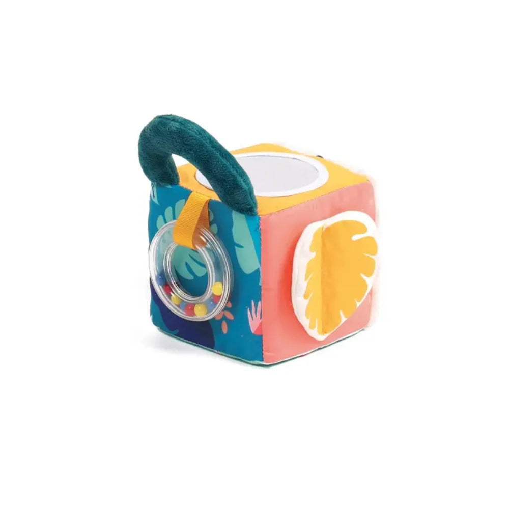 Ludi Cube en Tissu avec Feuille Sensorielle - Ludi - Jouets D'Éveil pour bébé Maroc -www.babyboss.ma