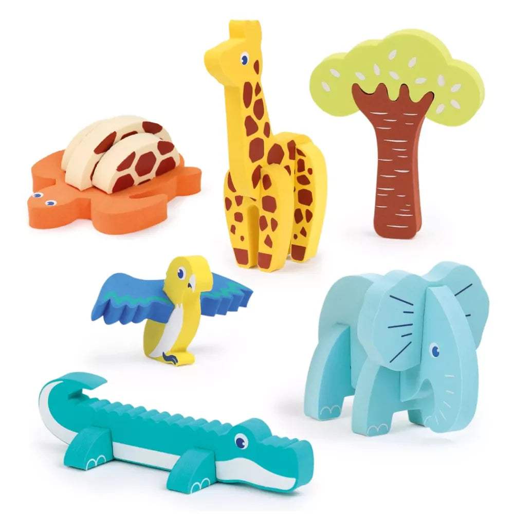 Ludi Puzzle Mousse 3D Jungle - Ludi - Jouets à encastrer pour bébé Maroc -www.babyboss.ma