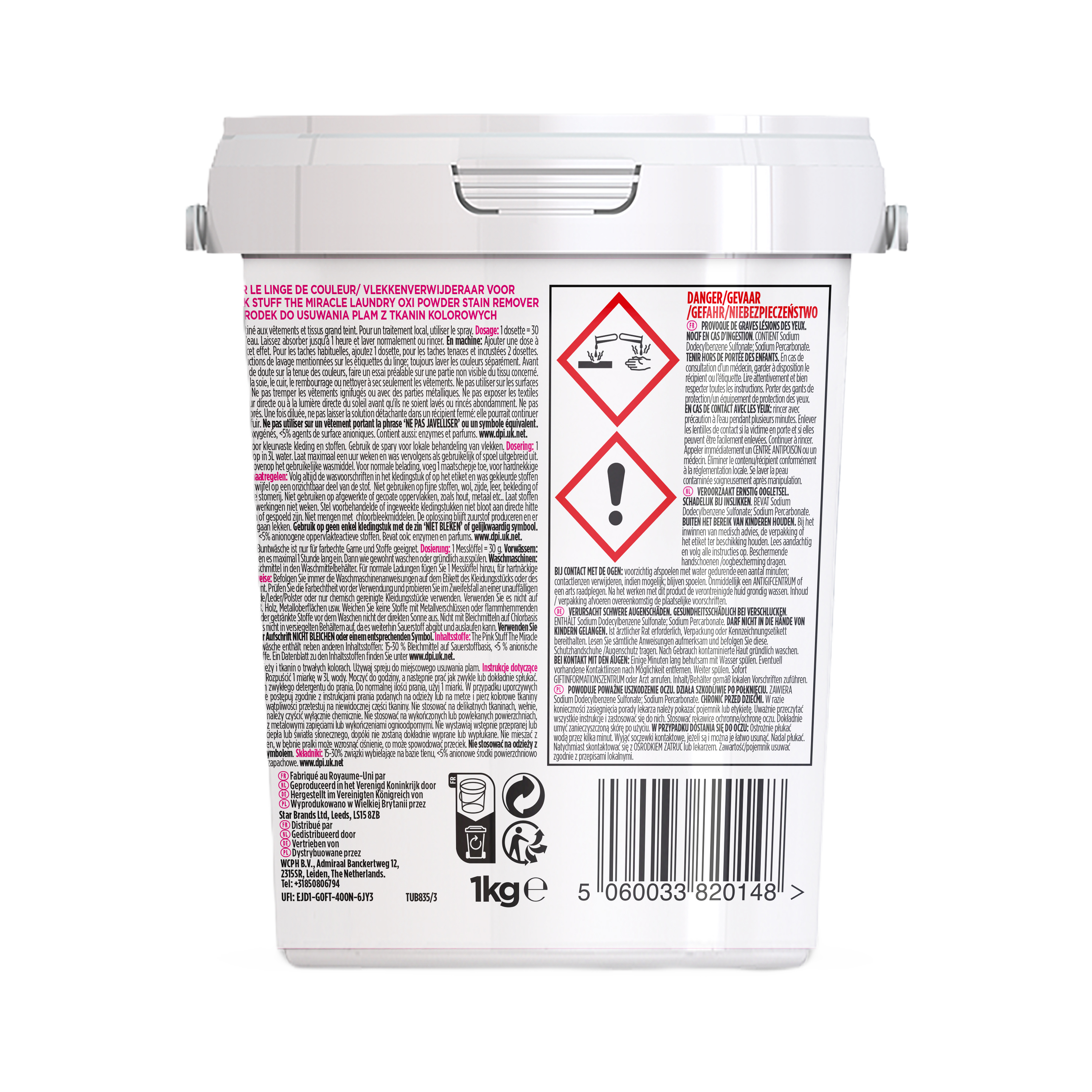 The Pink Stuff – Détachant en Poudre Oxi Miracle pour Linge Couleurs 1 kg - The Pink Stuff - pour bébé Maroc -www.babyboss.ma