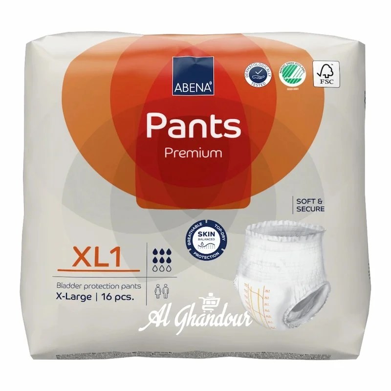 Abena Pants Premium XL1, paquet de 16 culottes absorbantes pour adulte, taille X-Large – Babyboss.ma