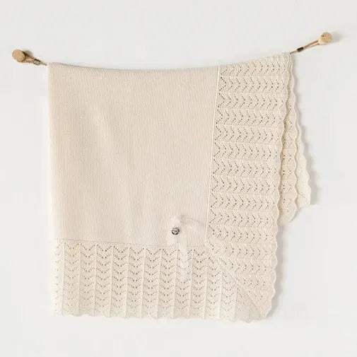 Andy Wawa Couverture Tricot 100X90 Cm blanc - Andywawa - pour bébé Maroc -www.babyboss.ma
