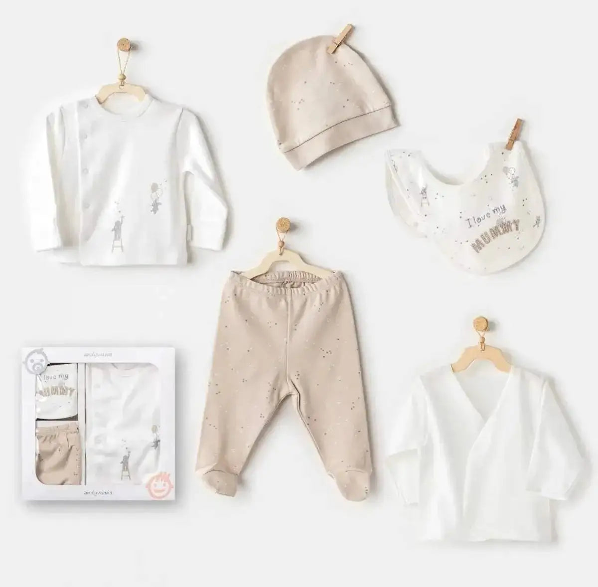 Andy Wawa Girl Hospital Release 5 pièces chiot Gazelle biege Ac24110 - Andywawa - pour bébé Maroc -www.babyboss.ma