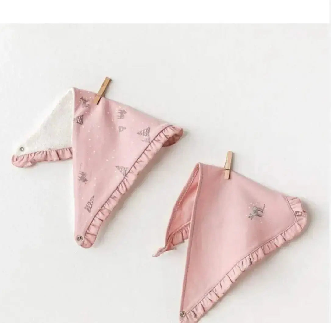 Andywawa pack deux bavoir 100% cotton pink - Andywawa - Bavoirs pour bébé Maroc -www.babyboss.ma