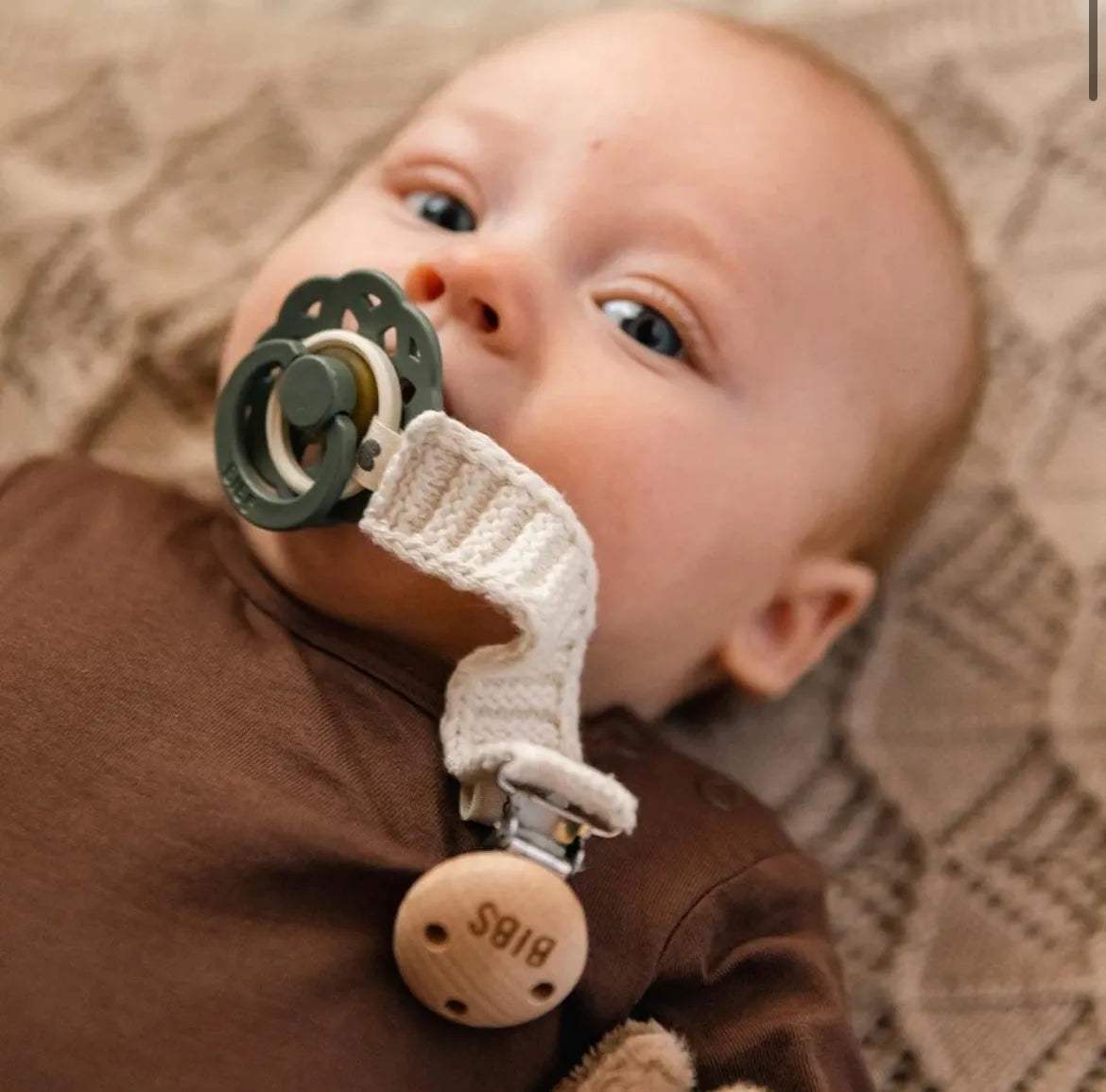 Attache Sucette BIBS - Ivory/Vanilla - Bibs - Pacifier Clip pour bébé Maroc -www.babyboss.ma