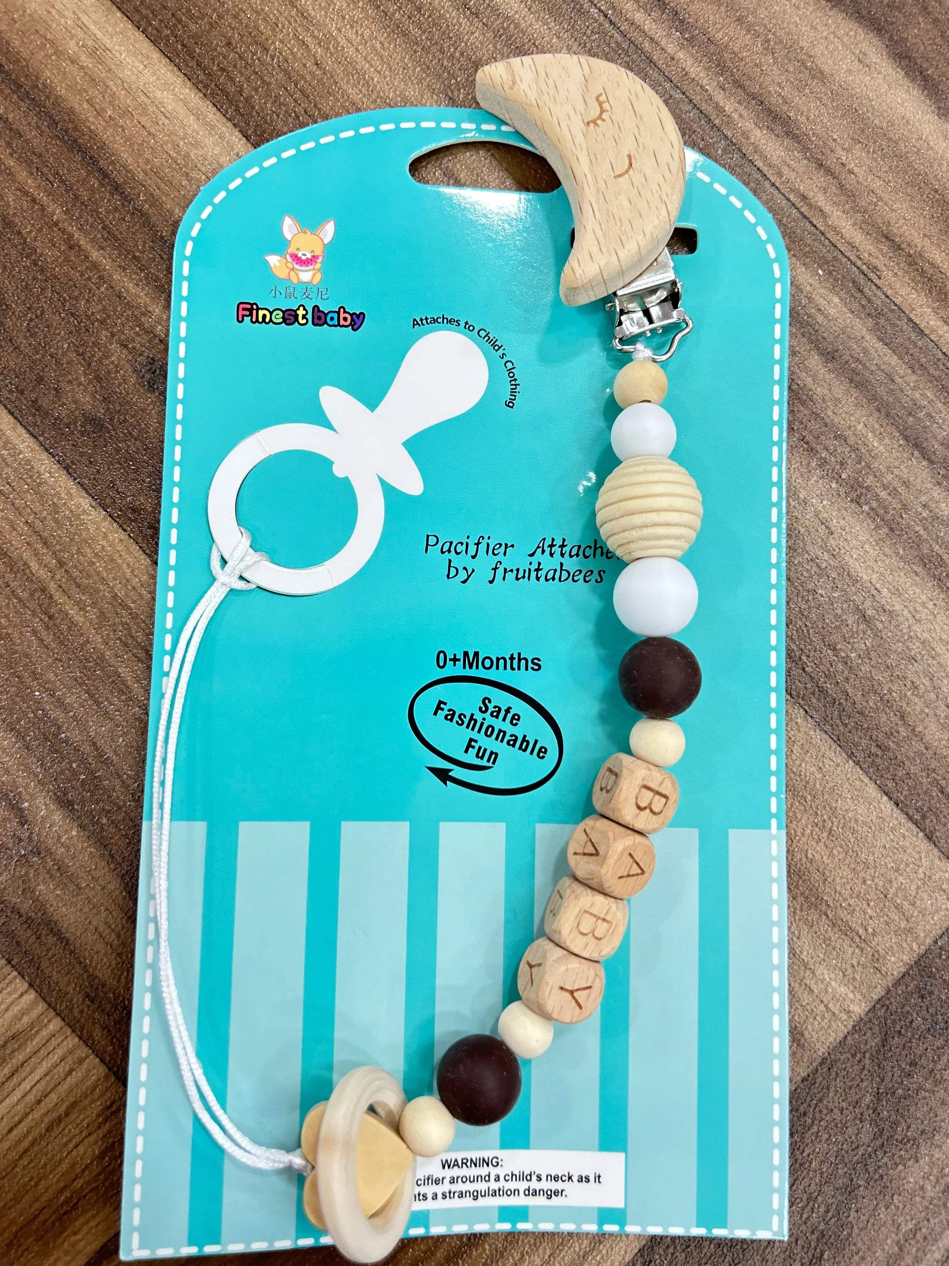 Attache tétine en bois - babyjem - pour bébé Maroc -www.babyboss.ma