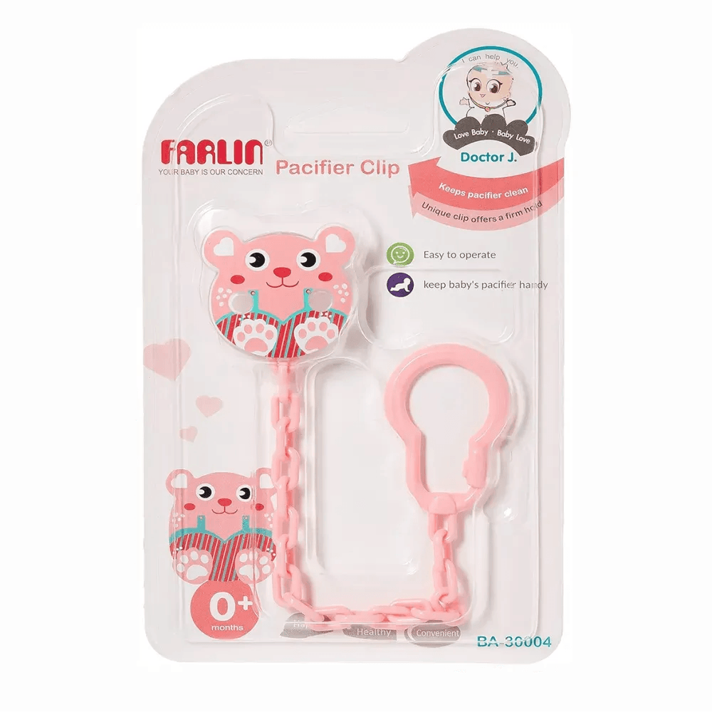Attache tétine Farlin rose - farlin - pour bébé Maroc -www.babyboss.ma