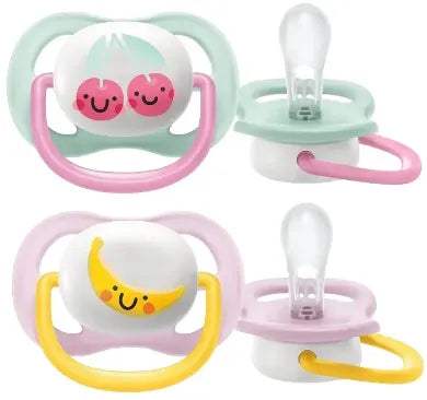 Avent Lot de 2 Sucettes Orthodontiques Ultra ait fruit 0-6m Fille - Philips Avent - Sucettes pour bébé Maroc -www.babyboss.ma