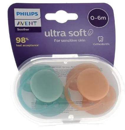 Avent Lot de 2 Sucettes Ultra soft 0-6 - Philips Avent - Sucettes pour bébé Maroc -www.babyboss.ma