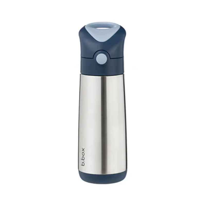b.box Gourde isotherme à paille 500 ml Midnight, inox avec couvercle bleu marine – Babyboss.ma