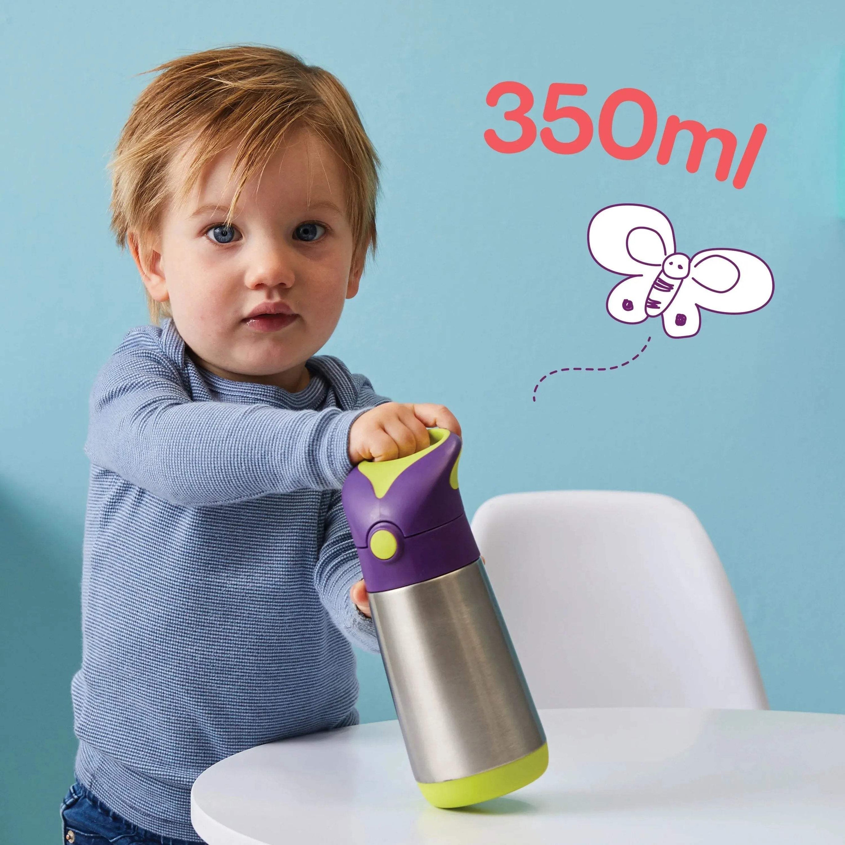 Gourde isotherme à paille B.box 350ml - Forest - BBOX USA - Insulated water bottles pour bébé Maroc -www.babyboss.ma