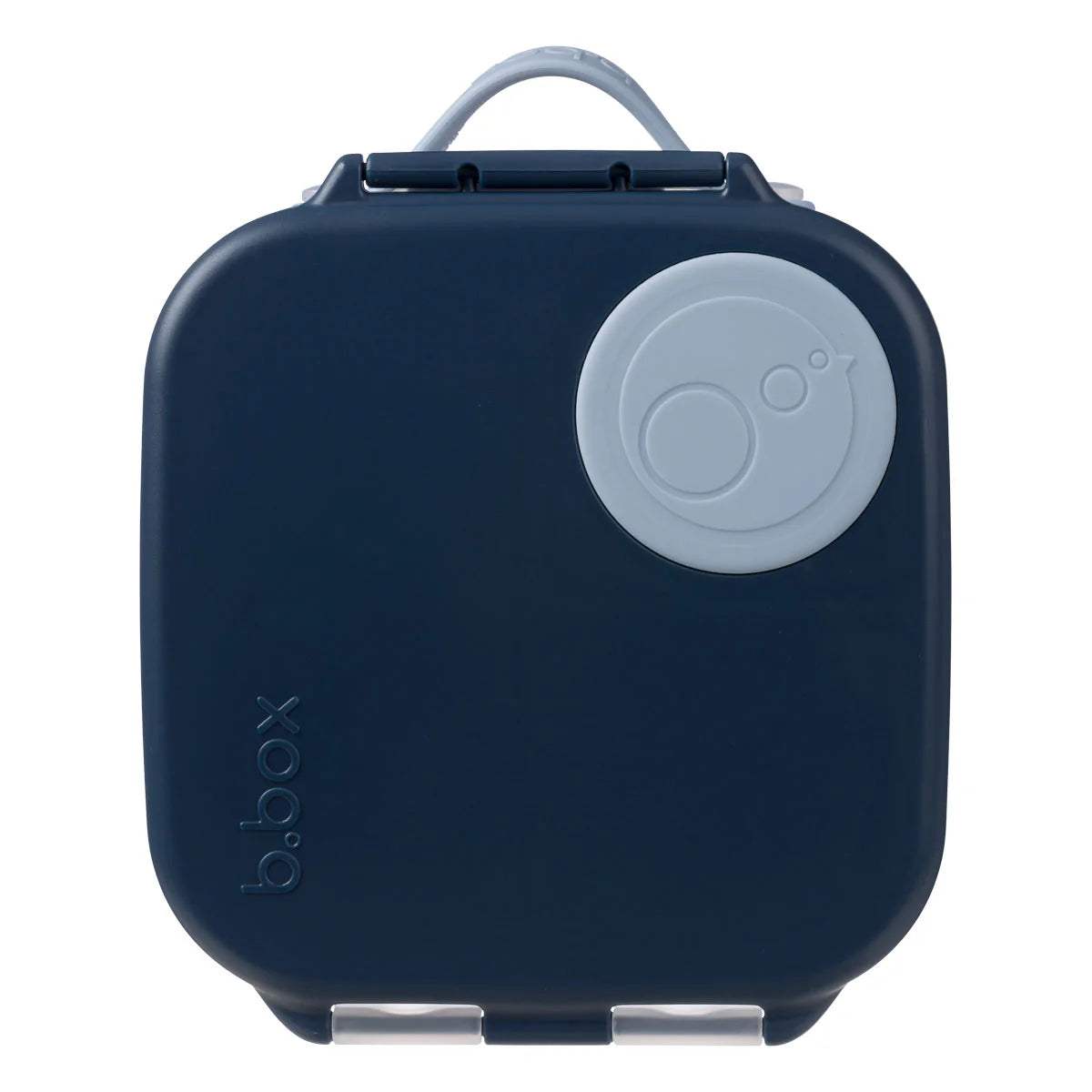 b.box Mini lunchbox 1 L Midnight, bleu nuit avec pastille bleu-gris, vue de face – Babyboss.ma