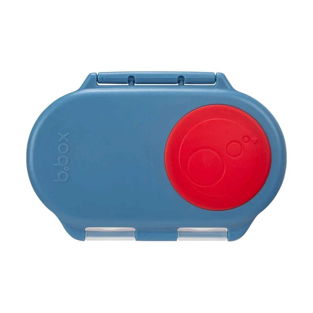 b.box Snackbox 350 ml Blue Blaze, boîte à goûter bleue avec joint rouge, vue de dessus – Babyboss.ma