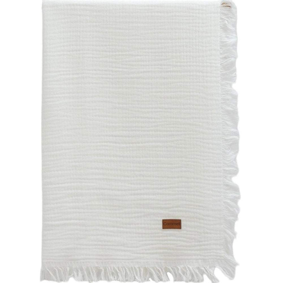 Couverture en mousseline, couleur écru, 100x120 cm - Caramell - Couverture pour bébé Maroc -www.babyboss.ma