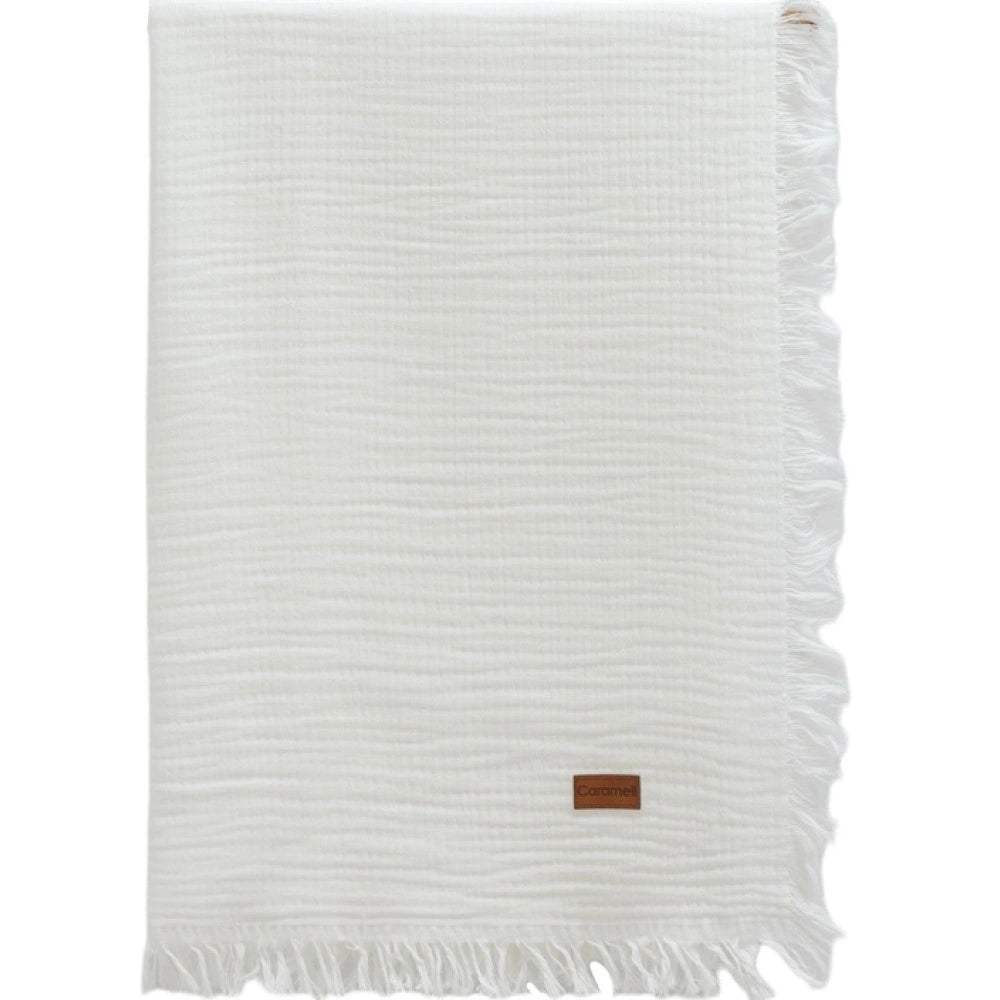Couverture en mousseline, couleur écru, 100x120 cm - Caramell - Couverture pour bébé Maroc -www.babyboss.ma