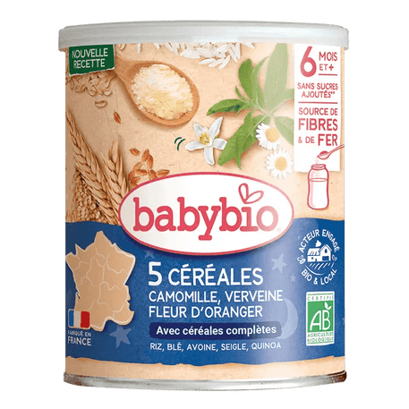 Babybio Céréales Verveine, Fleur d'Oranger, Camomille Bio - Céréales Bébé Apaisantes 220g - Babybio - Alimentation pour bébé Maroc -www.babyboss.ma
