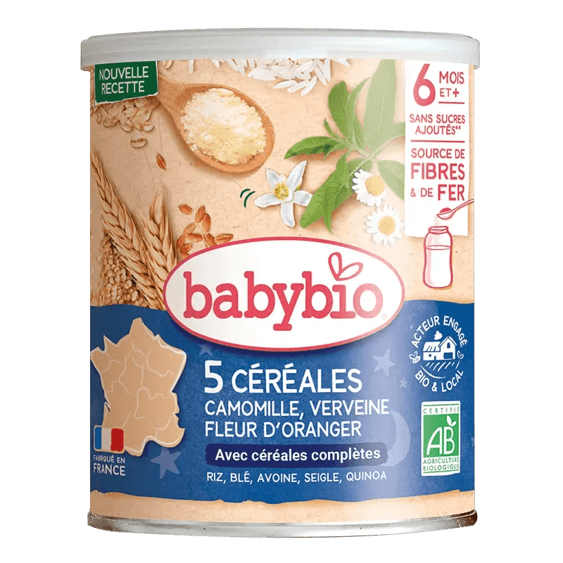 Babybio Céréales Verveine, Fleur d'Oranger, Camomille Bio - Céréales Bébé Apaisantes 220g - Babybio - Alimentation pour bébé Maroc -www.babyboss.ma