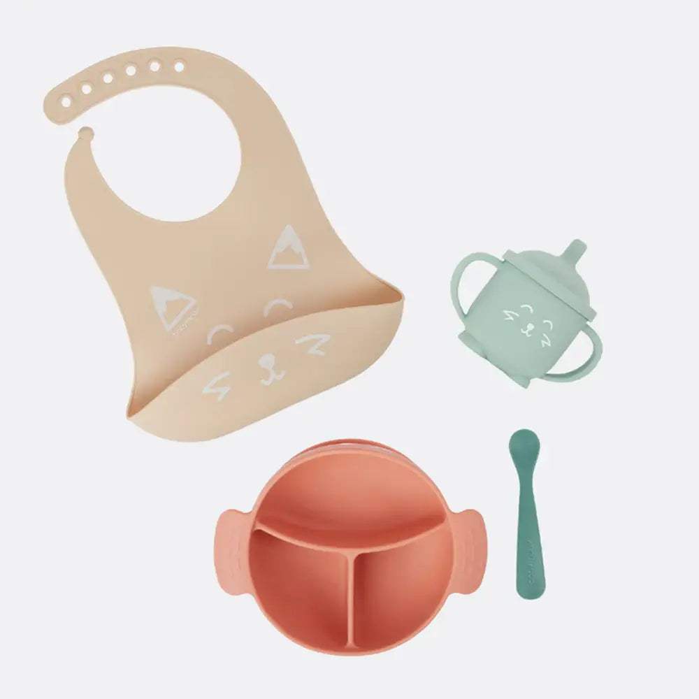 Babymoov Set Repas en Silicone Learn'Isy - Renard - Babymoov - Packs Repas pour bébé Maroc -www.babyboss.ma