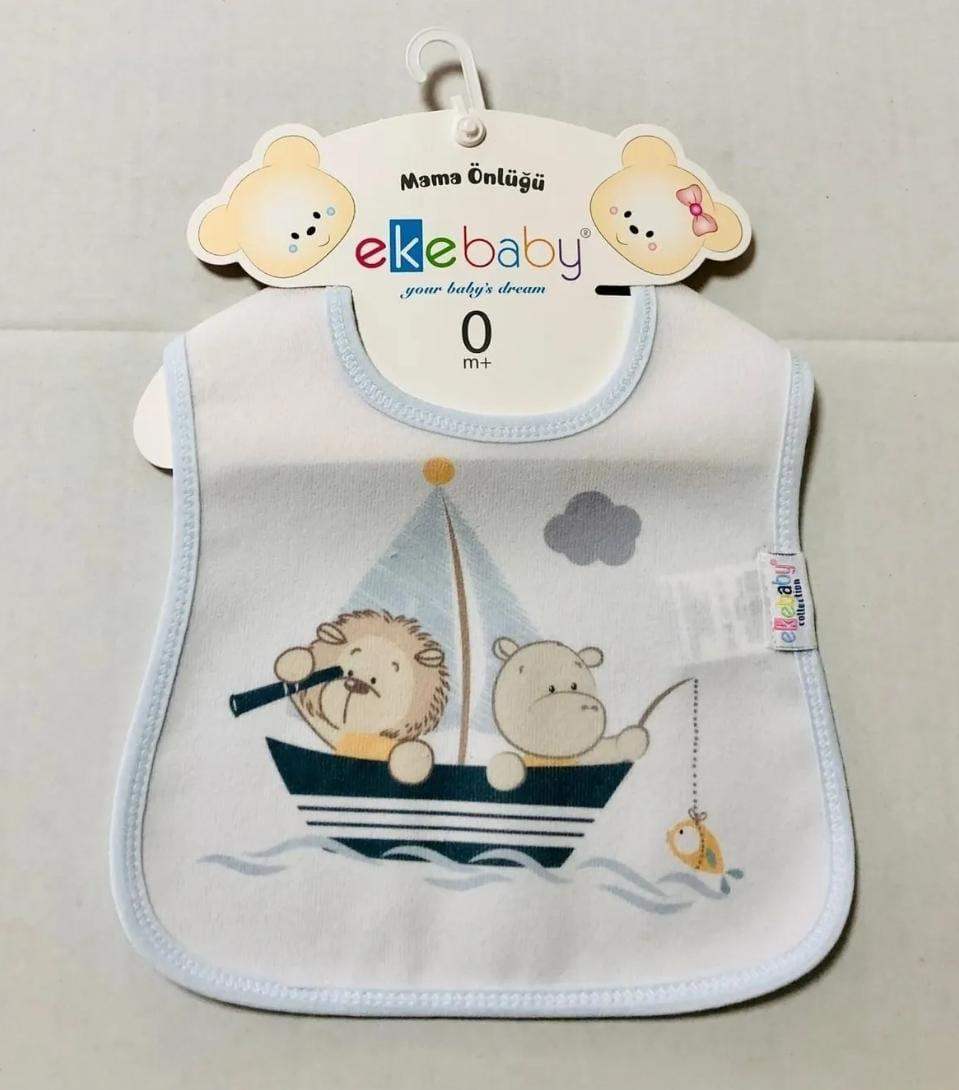 Bavoir imperméable bleu - Ekebaby - pour bébé Maroc -www.babyboss.ma