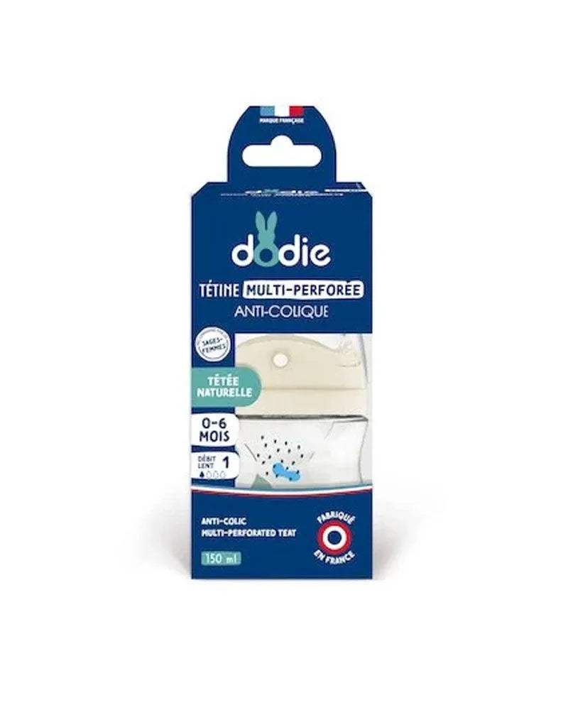 Biberon multi Perforé Dodie 150ML Bleu avec Tétine Biomimétisme - Dodie - Biberon pour bébé Maroc -www.babyboss.ma