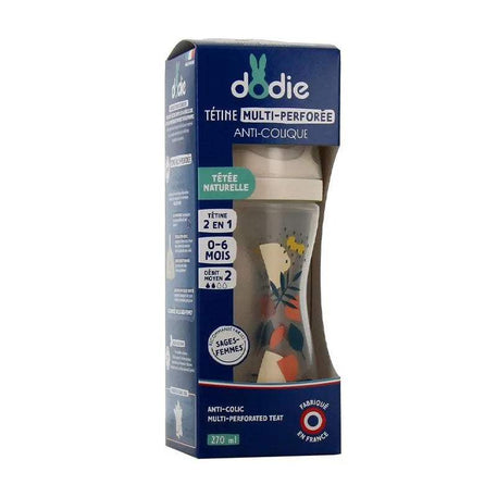 Biberon multi Perforé Dodie 330ML Bleu avec Tétine Biomimétisme - Dodie - Biberon pour bébé Maroc -www.babyboss.ma