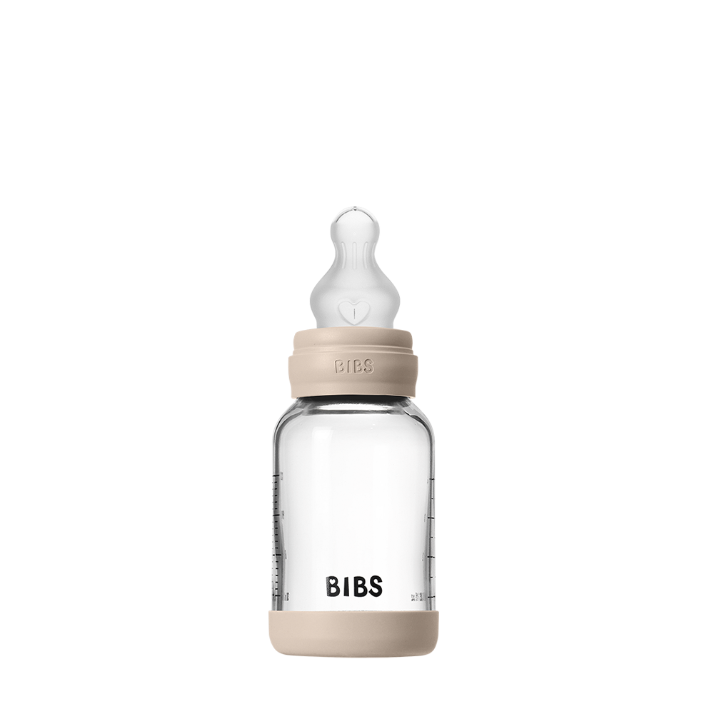 Biberon en Verre 120ml avec Tétine en Silicone Débit Lent - Blush
