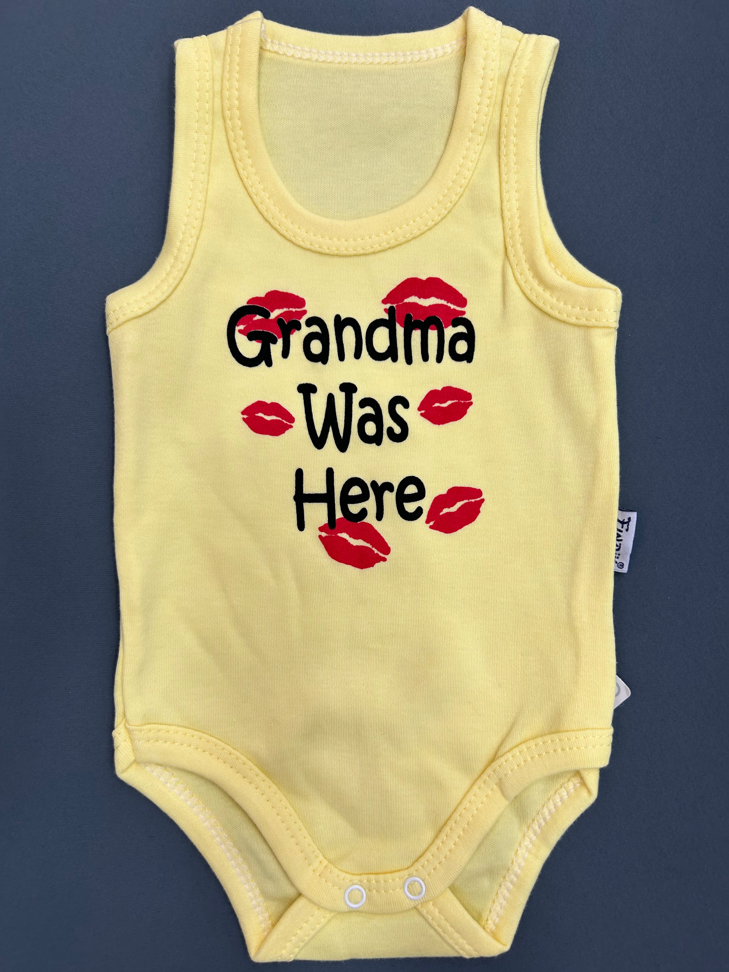 Body bebe grandma was here 100% cotton - Findik - pour bébé Maroc -www.babyboss.ma