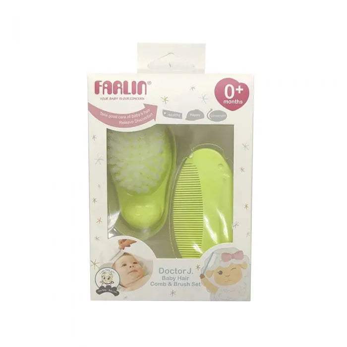 BROSSE ET PEIGNE DECORE farlin en jaune - farlin - pour bébé Maroc -www.babyboss.ma
