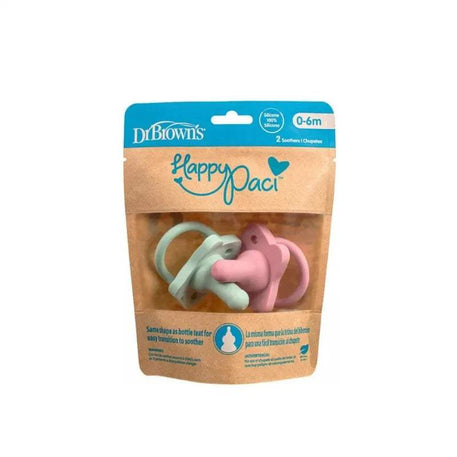 Brown’s HappyPaci Sucette En Silicone 0-6 Mois vert et rose - Dr. Brown's - pour bébé Maroc -www.babyboss.ma