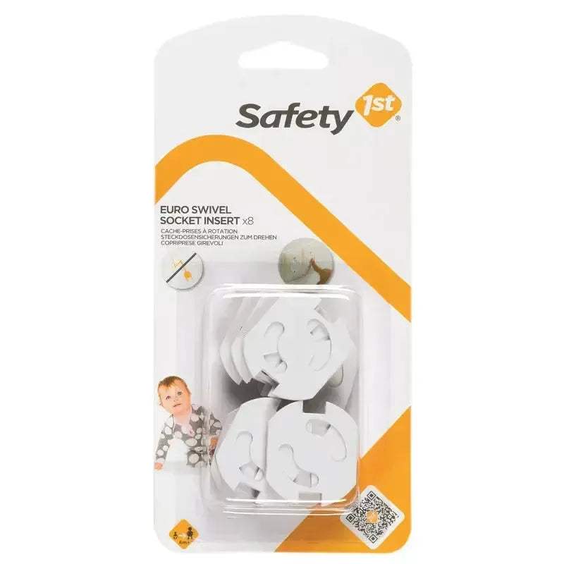 Cache-prises a rotation - Blanc (8x) Safety 1st - Safety - pour bébé Maroc -www.babyboss.ma