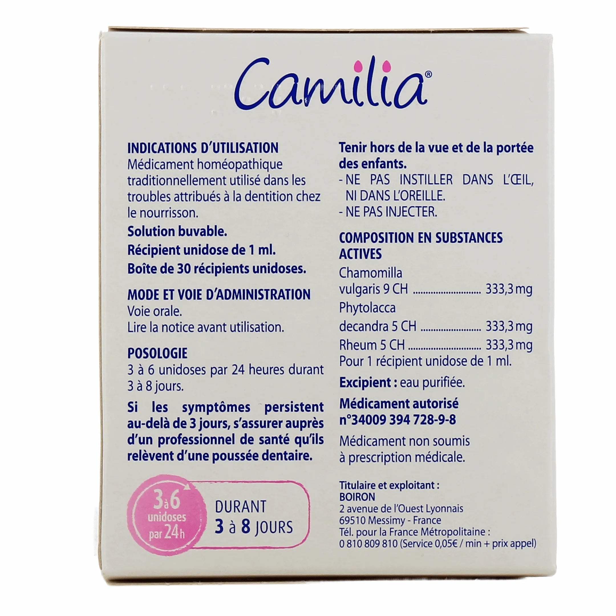 Camilia dent pour troubles de dentition Maroc - Boiron - - Babyboss.ma
