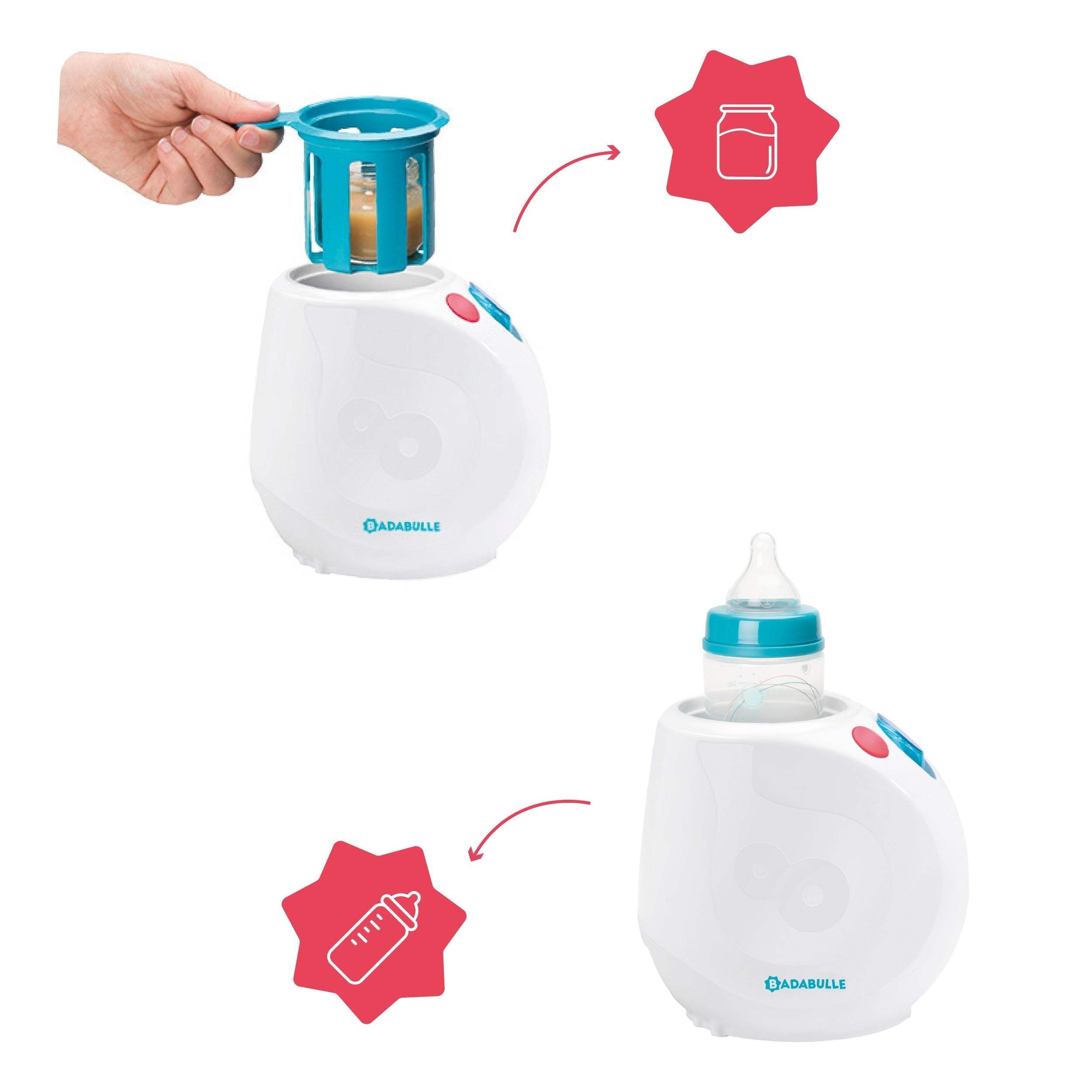 Chauffe biberon Easy+ Maison / Voiture Badabulle - Badabulle - Chauffe Biberons pour bébé Maroc -www.babyboss.ma