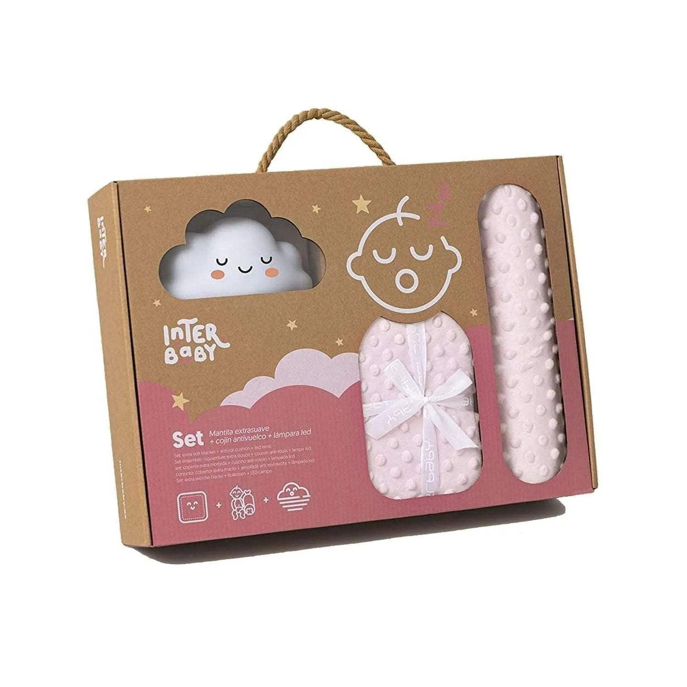 Coffret Cadeau Bébé Couverture Bonbon Avec Coussin Et Lampe - Interbaby - Interbaby - pour bébé Maroc -www.babyboss.ma