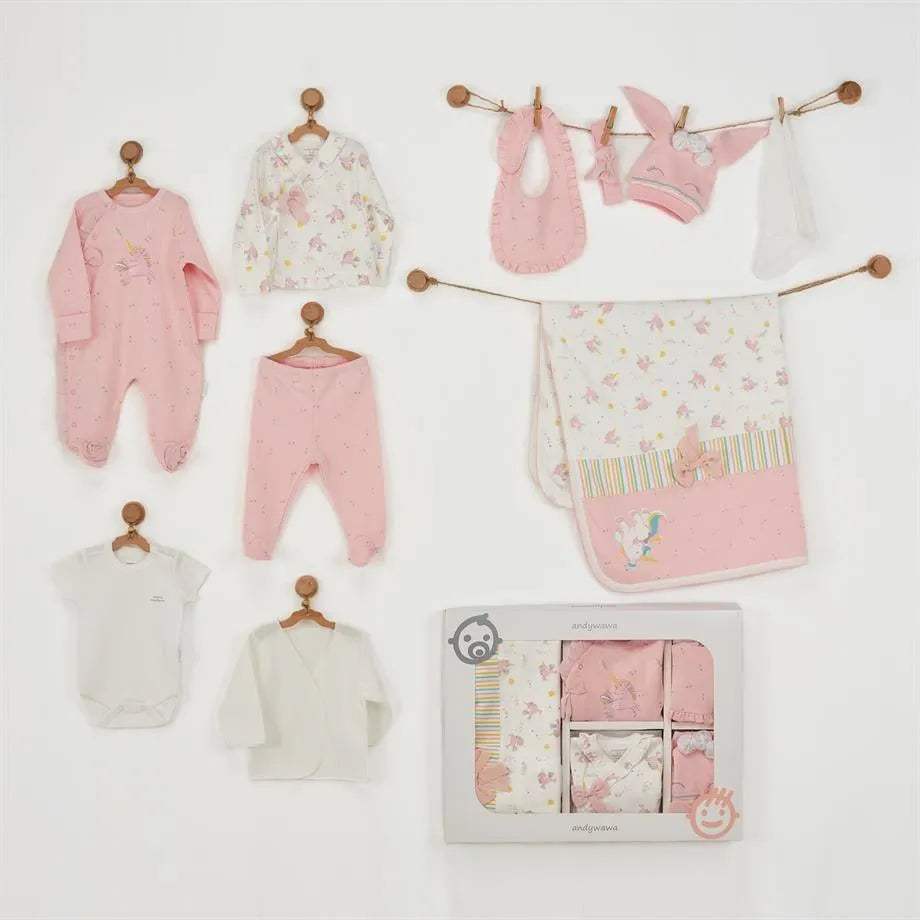 Coffret naissance 100% coton 10 pièces 0-3 mois - Andywawa - pour bébé Maroc -www.babyboss.ma