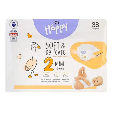 Couches Bébé Happy Taille 2 (3-6 kg) - 38 Pièces - Happy - pour bébé Maroc -www.babyboss.ma