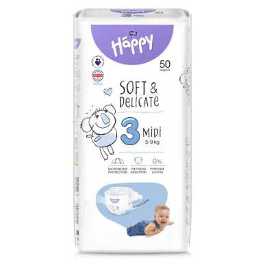 Couches Bébé Happy Taille 3 (5-9 kg) - 50Pièces - Happy - pour bébé Maroc -www.babyboss.ma