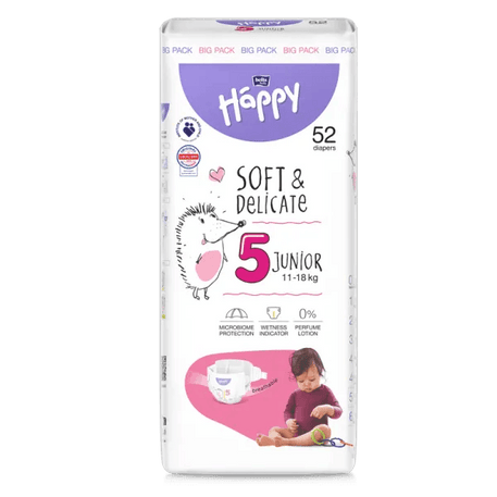 Couches Bébé Happy Taille 5 (11-18 kg) - 52 Pièces - Happy - pour bébé Maroc -www.babyboss.ma