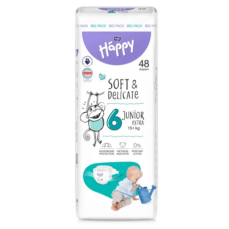 Couches Bébé Happy Taille 6 (15+ kg) - 48 Pièces - Happy - pour bébé Maroc -www.babyboss.ma