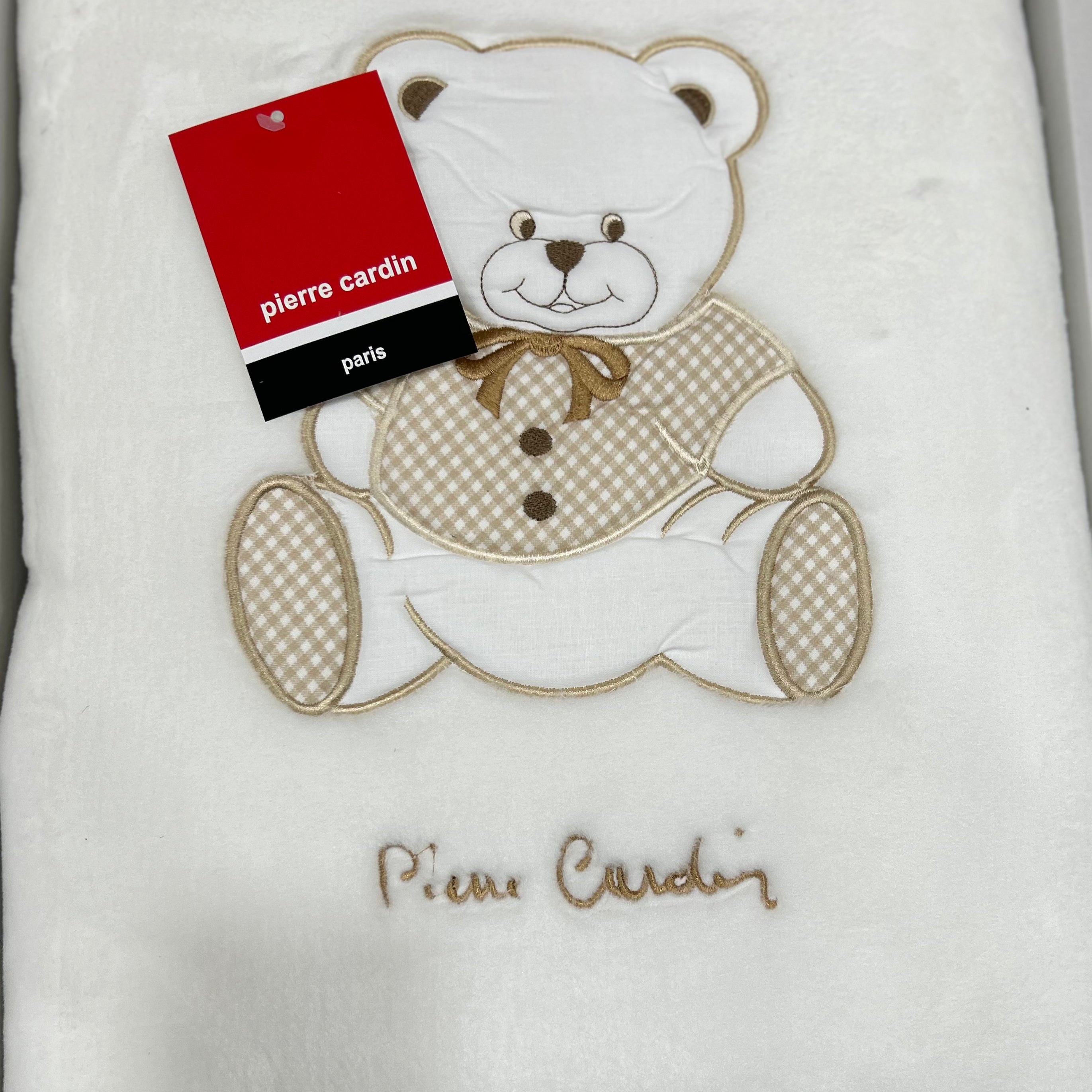 Couverture bébé nancy 110×140 – Pierre Cardin beige - Pierre Cardin - pour bébé Maroc -www.babyboss.ma