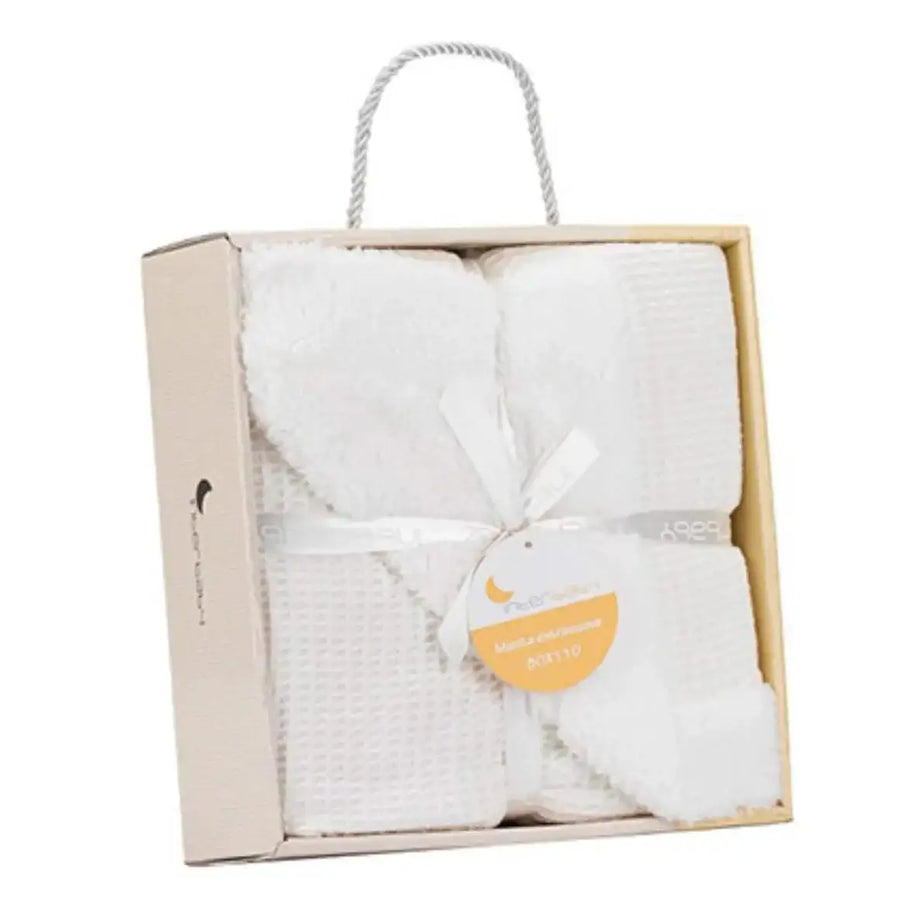 Couverture carre junior 80 x 110 biege - Interbaby - pour bébé Maroc -www.babyboss.ma