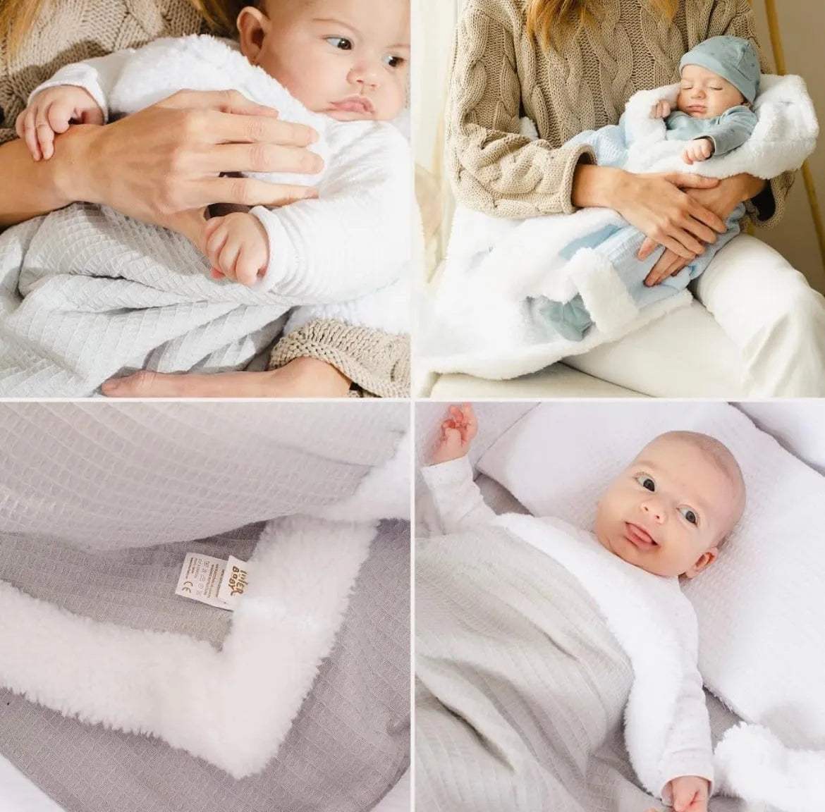 Couverture carre junior 80 x 110 biege - Interbaby - pour bébé Maroc -www.babyboss.ma