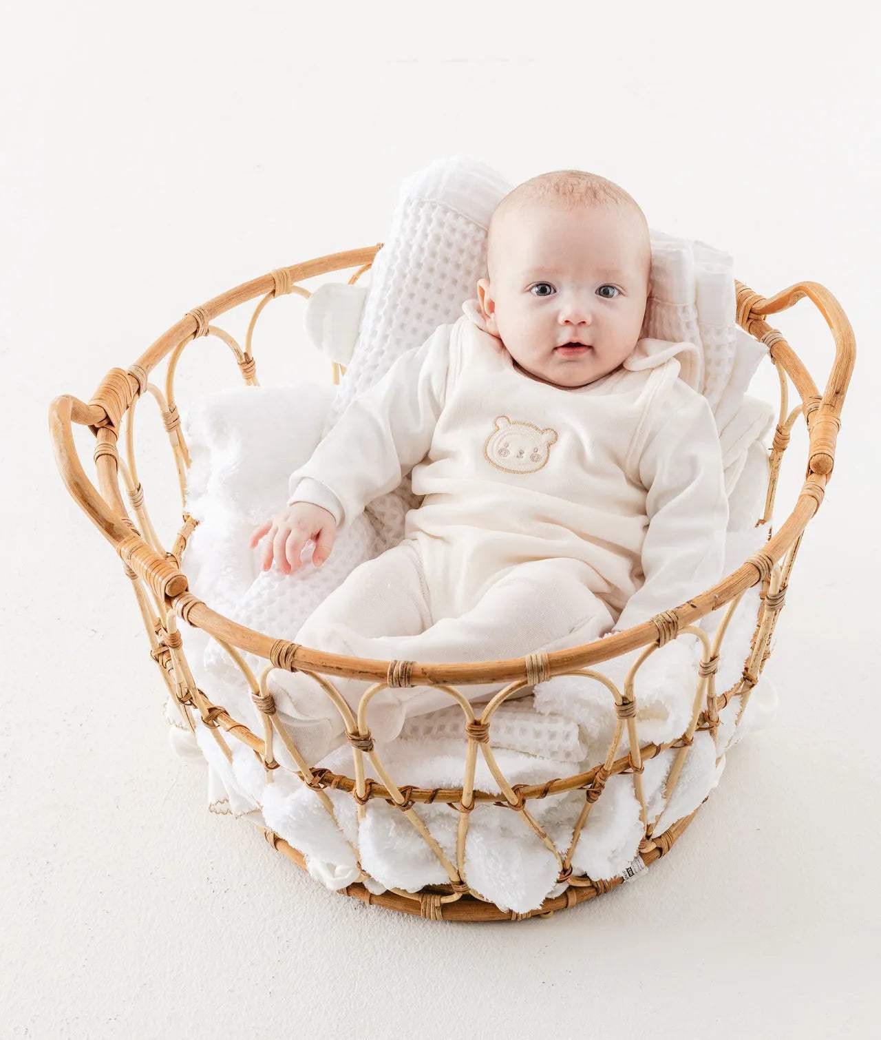 Cream Beige bear grenouillère 100% cotton andywawa - Andywawa - pour bébé Maroc -www.babyboss.ma