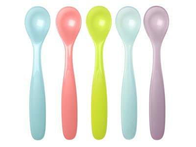 Lot de 5 cuillères souples bébé - Dès 6 mois - Badabulle - REPAS pour bébé Maroc -www.babyboss.ma