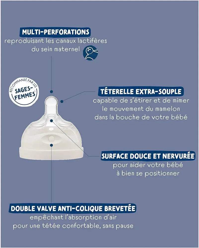 Dodie biberon 330ml plastique Bleu - Dodie - Biberon pour bébé Maroc -www.babyboss.ma
