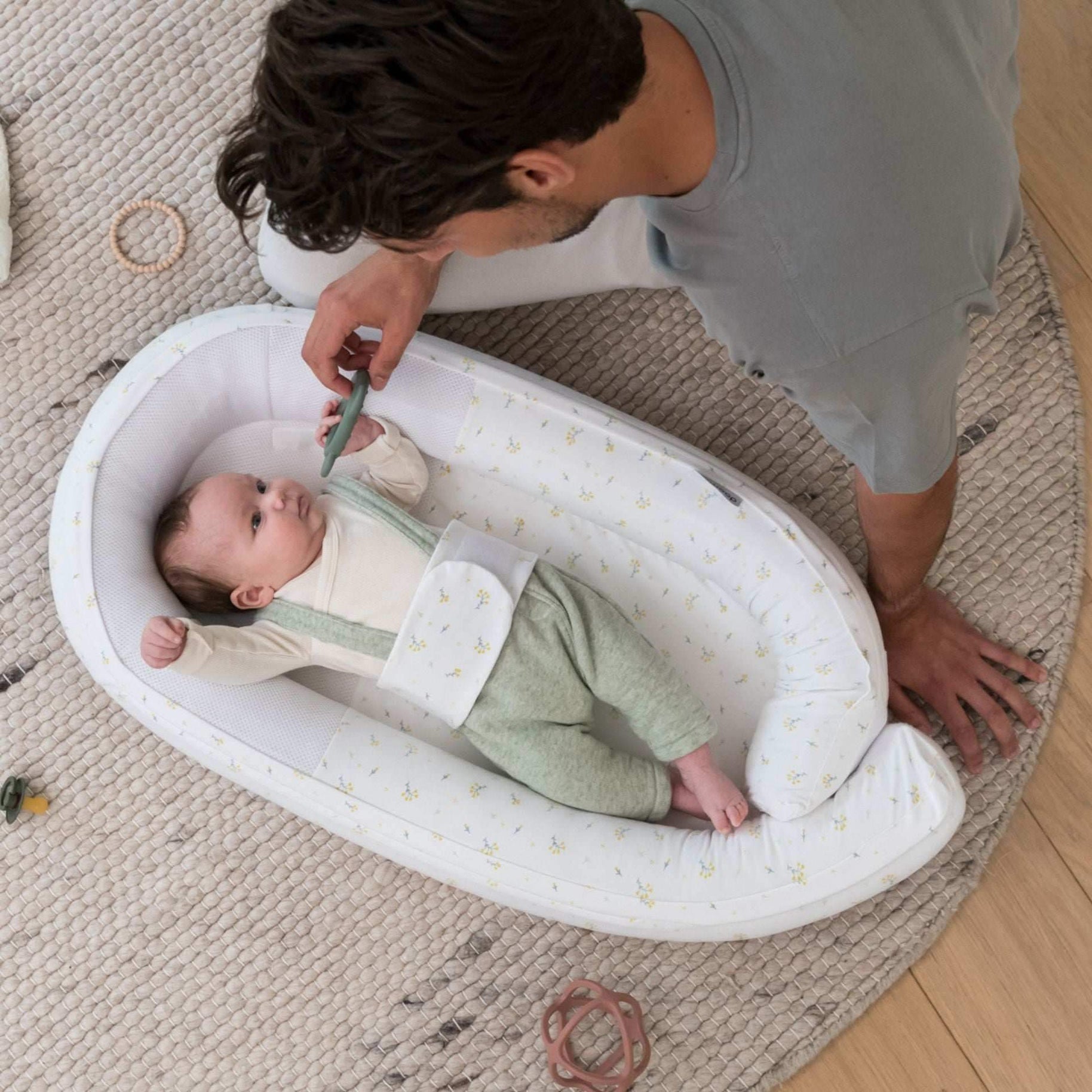 Cocoon Réducteur De Lit Tetra Jersey Doomoo - Fleurit - Doomoo - Réducteurs Lit Bébé pour bébé Maroc -www.babyboss.ma