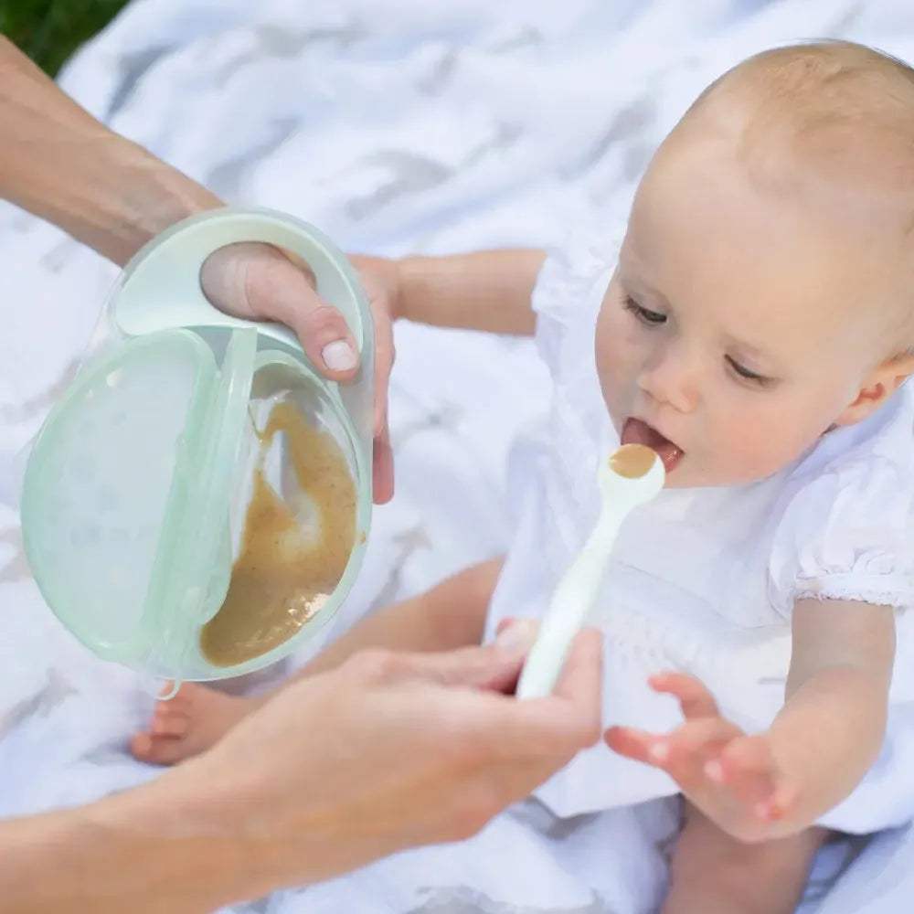 Dr. Brown's Bol & Cuillère à Couvercles Travel Fresh™ 4M+ - Vert - Dr. Brown's - Bols pour bébé Maroc -www.babyboss.ma