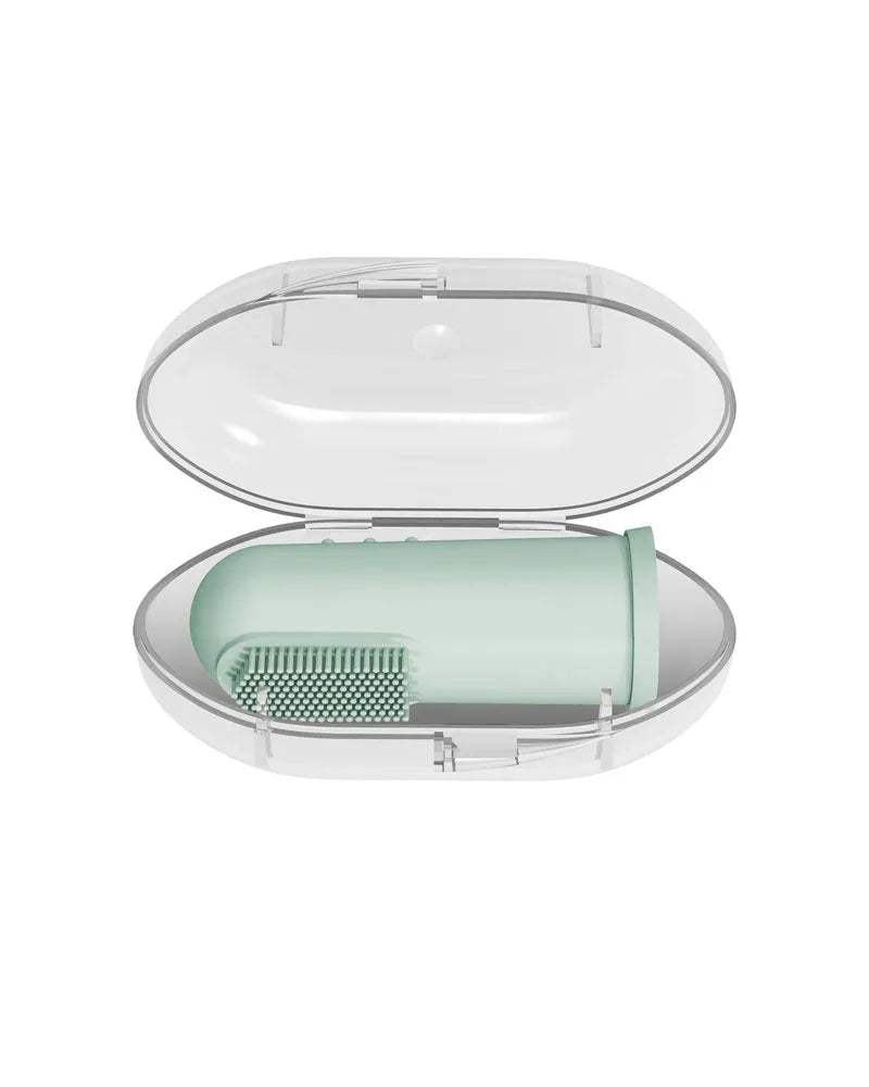 Dr. Brown's Brosse à dents en silicone avec étui 3M+ - Vert - Dr. Brown's - Brosse à dents pour bébé Maroc -www.babyboss.ma