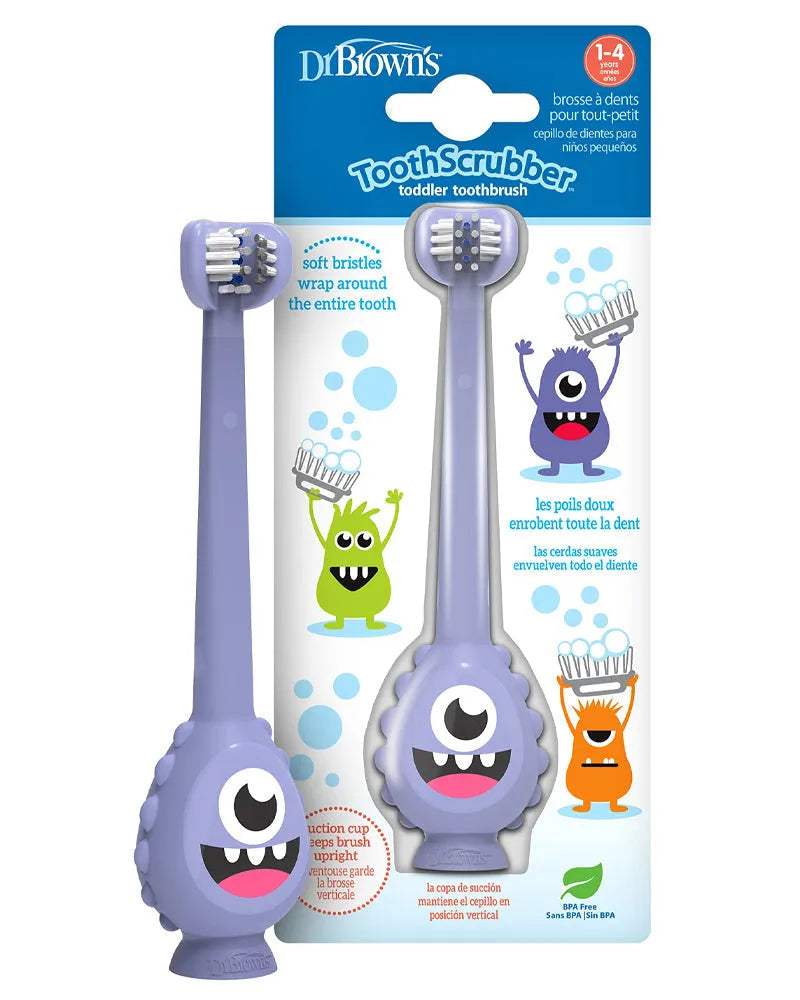 Dr. Brown's Brosse à Dents Monster 1-4A - Mauve - Dr. Brown's - Brosse à dents pour bébé Maroc -www.babyboss.ma