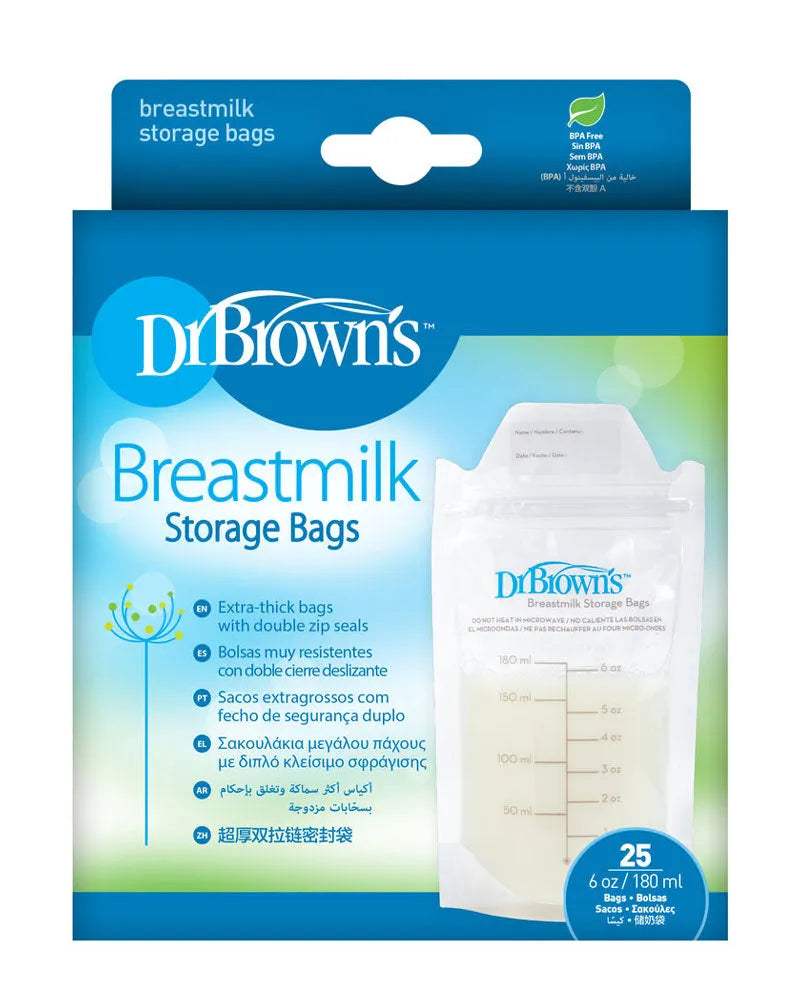 Dr. Brown's Sachets de Conservation 180ml - 25 Sachets - Dr. Brown's - Sachets de Conservation du Lait pour bébé Maroc -www.babyboss.ma